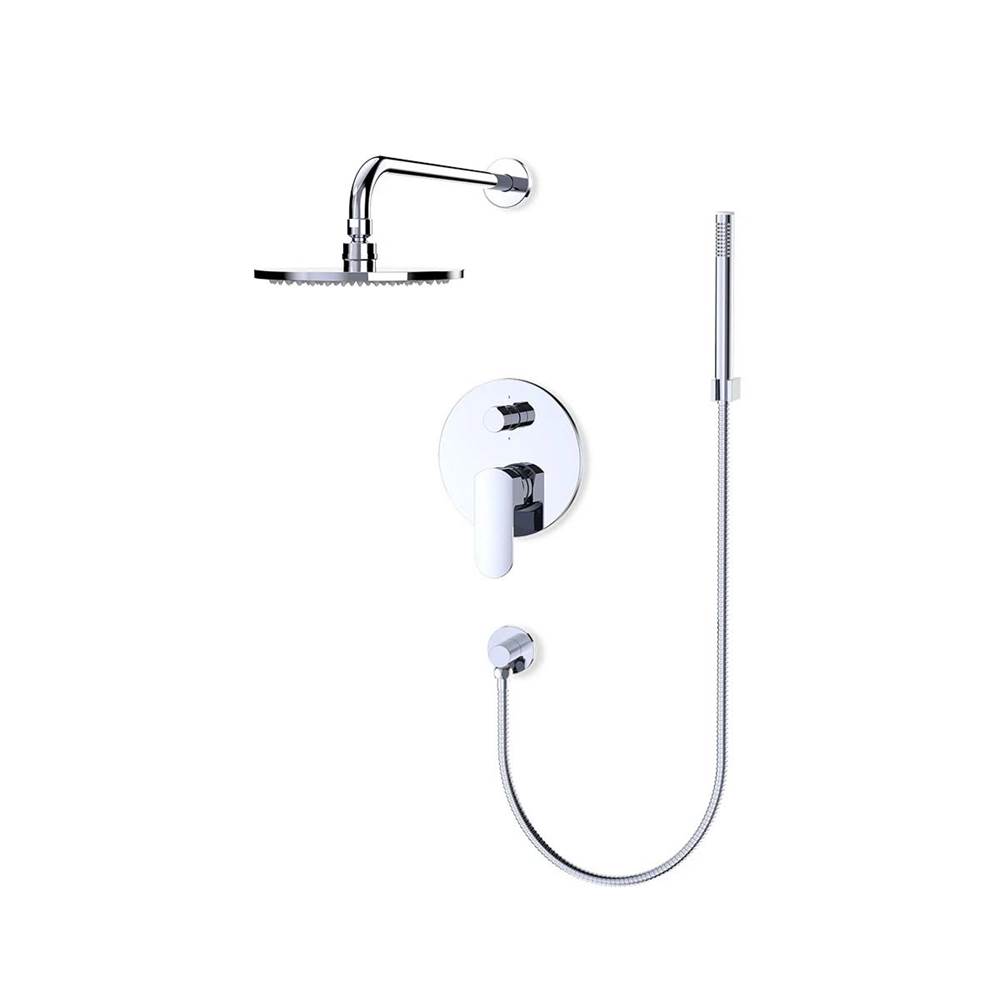 Fluid fluid Wisdom 6'' Shower & Hand Shower Trim Kit, (Two Handle) - Chrome