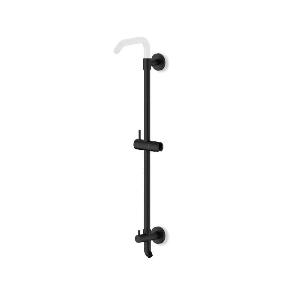 Fluid fluid 26'' Switch Slide Bar with Built in Wall Outlet - (Round Escutcheons), Matte Black