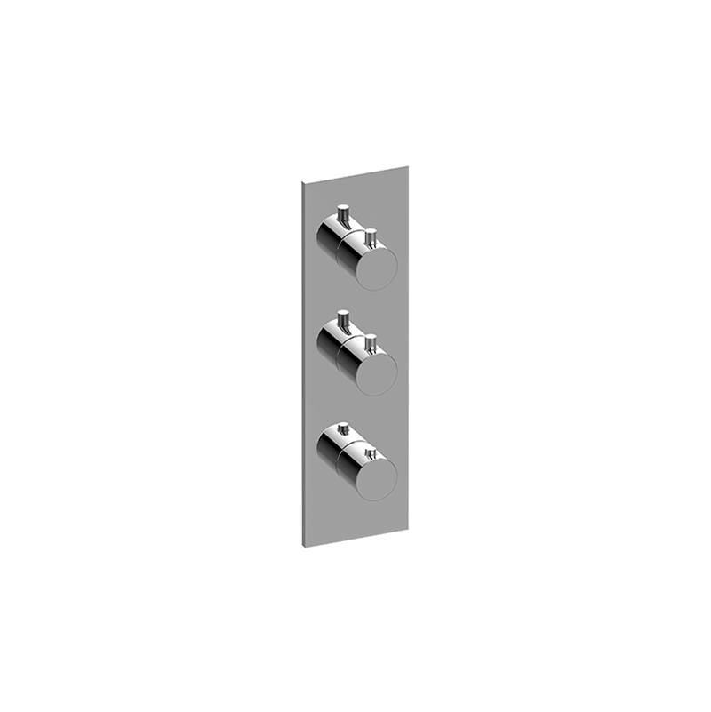 Graff M-Series Square 3-Hole Trim Plate with Round Handles (Vertical Installation)