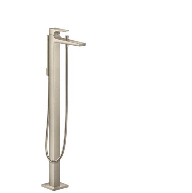 Hansgrohe Metropol Freestanding Tub Filler Trim with Lever Handle and 1.75 GPM Handshower in Brushed Nickel