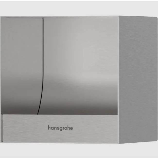 Hansgrohe XtraStoris Original Recessed Toilet Paper Holder 6''x 6''x 5.5'' in Brushed Stainless Steel