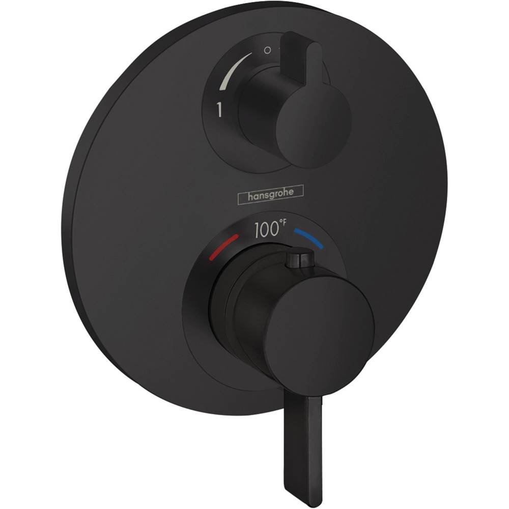 Hansgrohe Ecostat S Thermostatic Trim with Volume Control in Matte Black