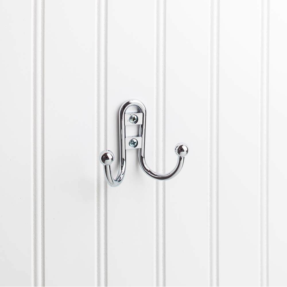 Hardware Resources 2-9/16'' Polished Chrome Classic Double Prong Ball End Wall Mounted Hook