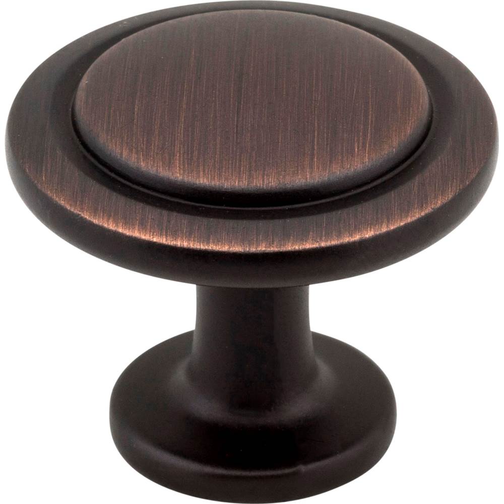 Hardware Resources 1-1/4'' Diameter Brushed Oil Rubbed Bronze Round Button Gatsby Cabinet Knob