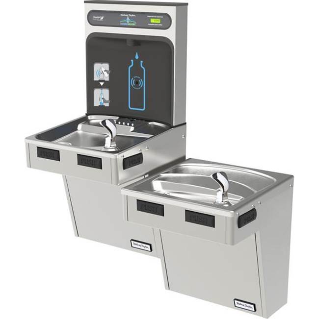 Halsey Taylor HydroBoost Bottle Filling Station, and Bi-Level ADA Cooler, Non-Filtered Refrigerated Stainless