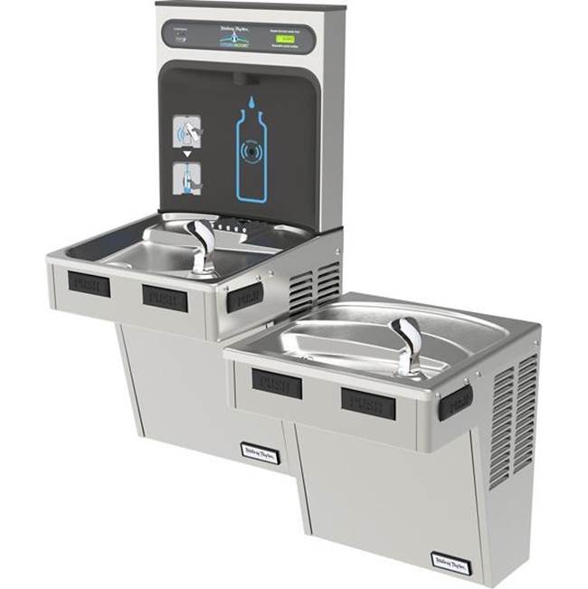 Halsey Taylor HydroBoost Bottle Filling Station, and Bi-Level ADA Cooler, High Efficiency Filtered Refrigerated Stainless