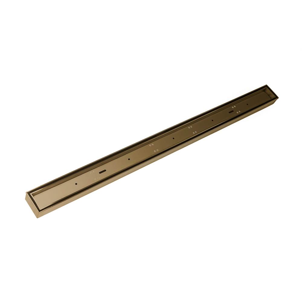Infinity Drain 32'' FX Low Profile Series Complete Kit with Tile Insert Frame in Satin Bronze
