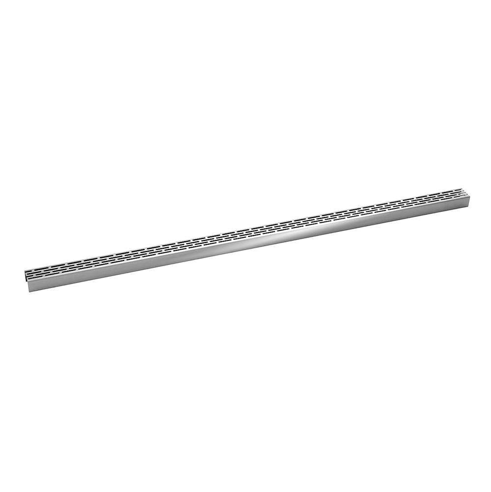 Infinity Drain 96'' Perforated Offset Slot Pattern Grate for S-LT 38 in Polished Stainless