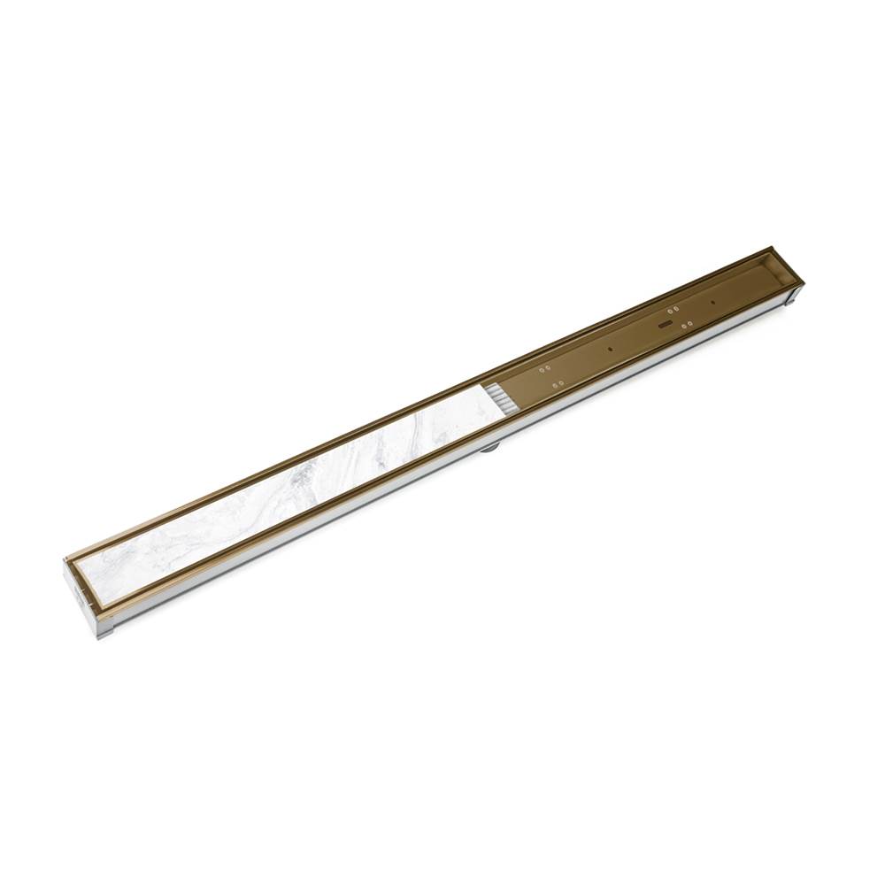 Infinity Drain 40'' S-PVC Series Complete Kit with Tile Insert Frame in Satin Bronze