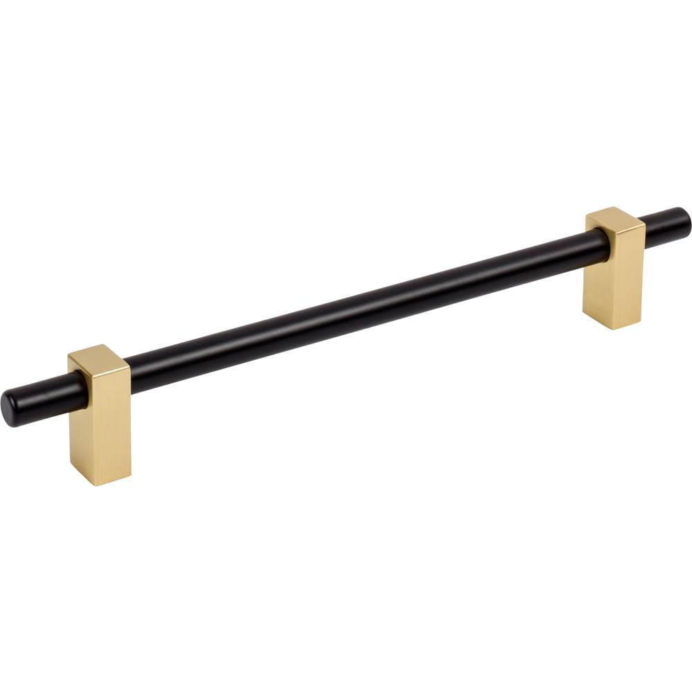 Jeffrey Alexander 192 mm Center-to-Center Matte Black with Brushed Gold Larkin Cabinet Bar Pull