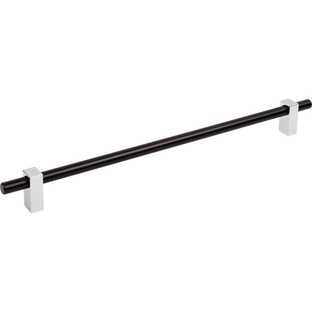 Jeffrey Alexander 305 mm Center-to-Center Matte Black with Polished Chrome Larkin Cabinet Bar Pull