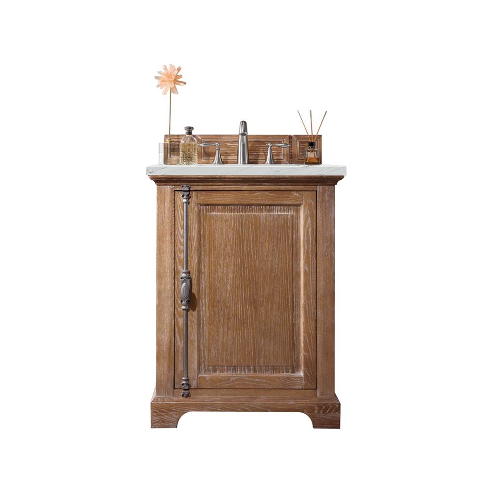 James Martin Vanities Providence 26'' Single Vanity Cabinet, Driftwood, w/ 3 CM Ethereal Noctis Quartz Top