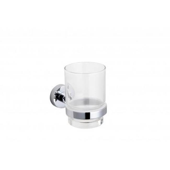 Kartners OSLO - Wall Mounted Bathroom Tumbler & Toothbrush Holder with Chrome Glass-Antique Copper