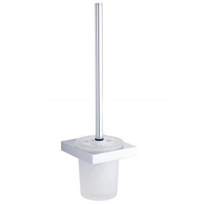 Kartners BERLIN - Wall Mounted Toilet Brush Set with Frosted Glass-Titanium