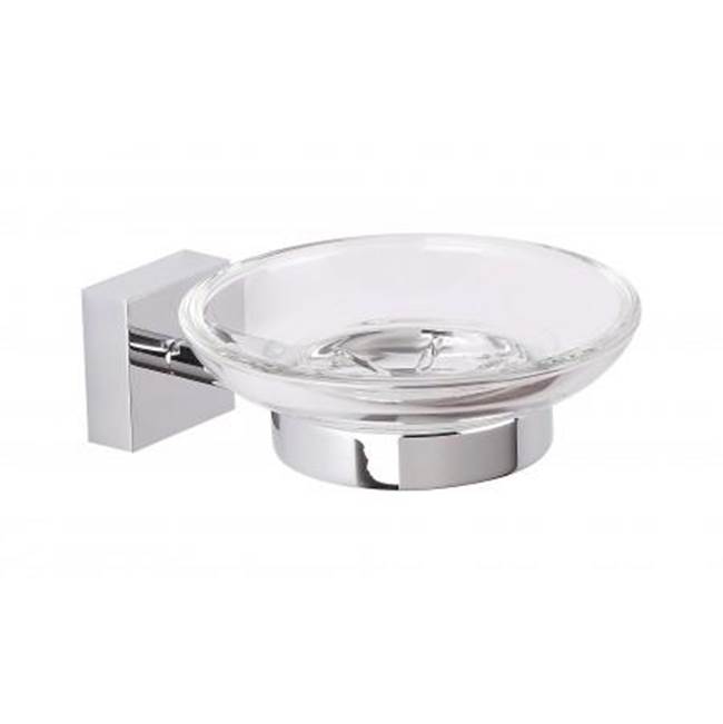 Kartners MADRID - Wall Mounted Soap Dish with Frosted Glass-Brushed Brass