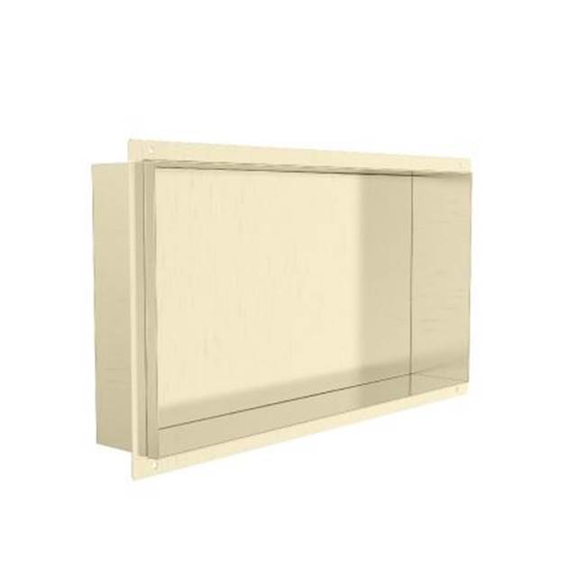 Kartners Shower Niches - 12-inch x 24-inch Tile Ready Shower Niches-Brushed Brass