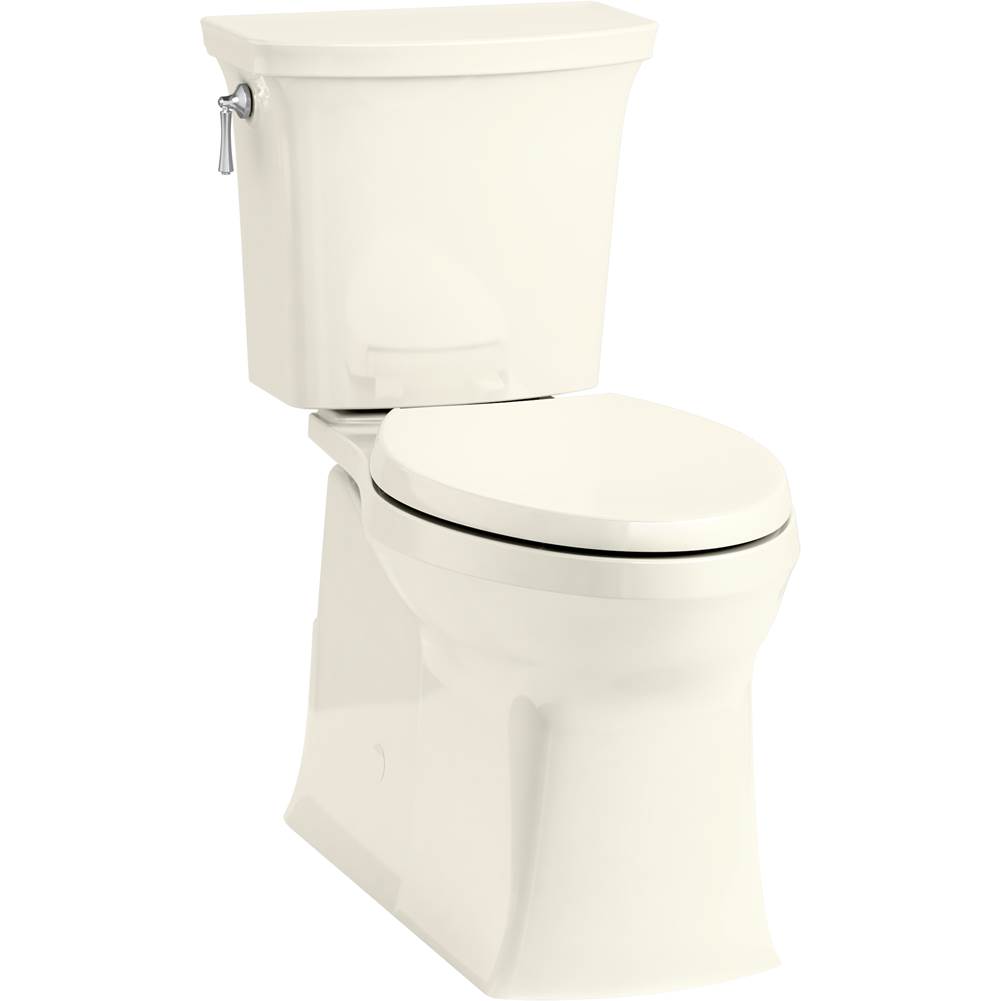 Kohler Corbelle with Continuous Clean Comfort Height Two-Piece Elongated 1.28 Gpf Toilet with Skirted Trapway, Left-Hand Trip Lever, Seat Not Included
