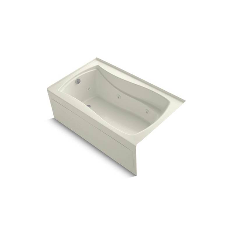 Kohler Mariposa® 60'' x 36'' alcove whirlpool with integral apron, integral flange, left-hand drain and heater