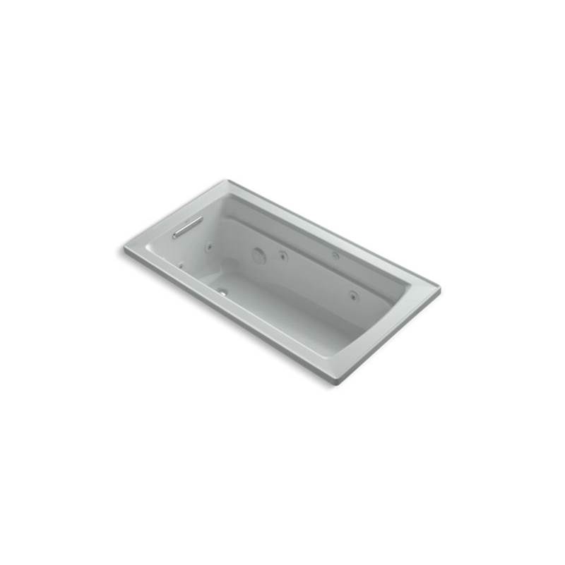 Kohler Archer® 60'' x 32'' drop-in whirlpool bath with end drain, and Bask® heated surface