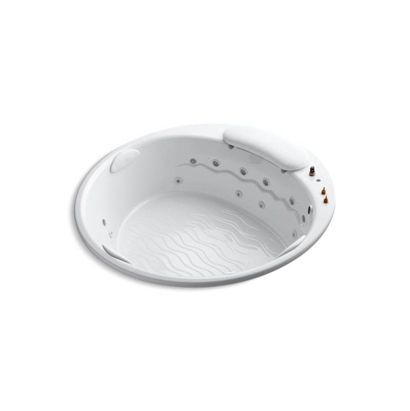 Kohler RiverBath® 75'' x 75'' drop-in whirlpool with chromatherapy and heater without jet trim