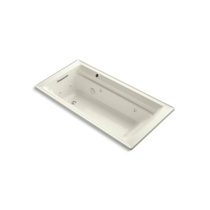 Kohler Archer® 72'' x 36'' drop-in whirlpool bath with end drain and Bask® heated surface