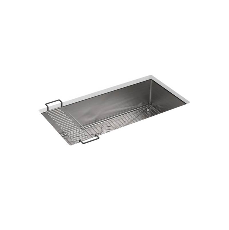 Kohler Strive® 35'' x 18-5/16'' x 9-5/16'' Undermount single-bowl extra-large kitchen sink with rack
