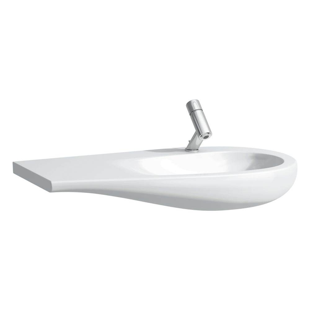 Laufen Washbasin console, shelf left, with concealed overflow, incl. ceramic waste cover, wall mounted