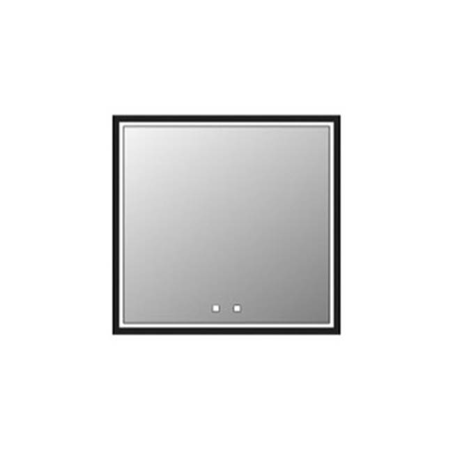 Madeli Illusion Lighted Mirrored Cabinet , 30X36''Right Hinged-Recessed Mount, Satin Brass Frame-Lumen Touch+, Dimmer-Defogger-2700/4000 Kelvin