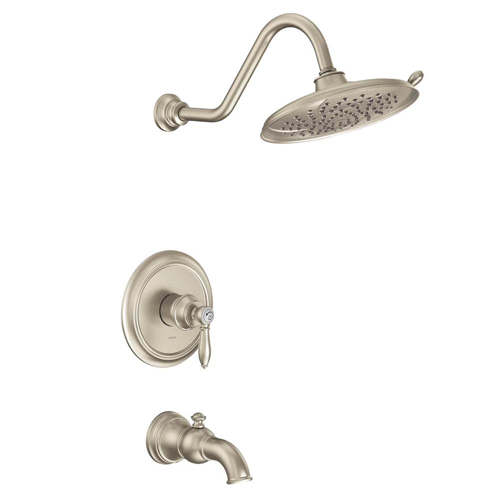Moen Weymouth M-CORE 2-Series Eco Performance 1-Handle Tub and Shower Trim Kit in Brushed Nickel (Valve Sold Separately)