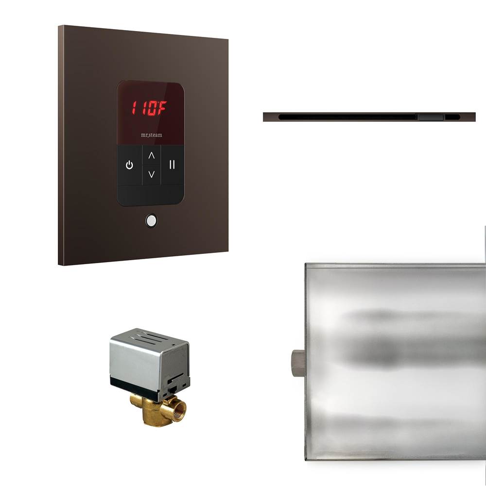 Mr. Steam Basic Butler Linear Steam Shower Control Package with iTempo Control and Linear SteamHead in Square Oil Rubbed Bronze