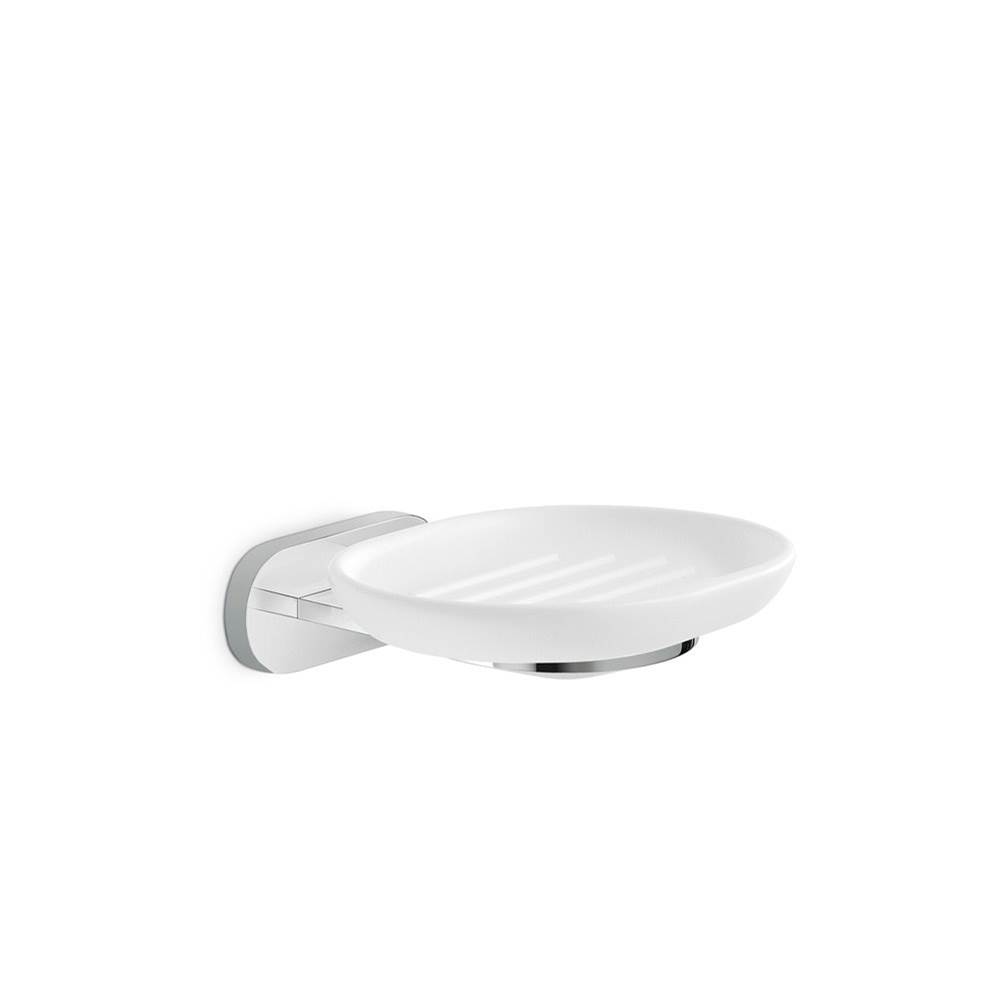 Newform White Ceramic Soap Dish, Chrome
