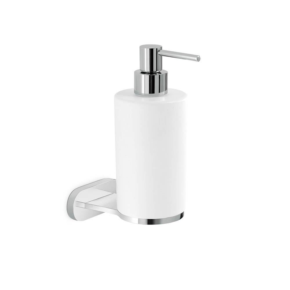 Newform White Ceramic Wallmount Soap Dispenser, Matte Black