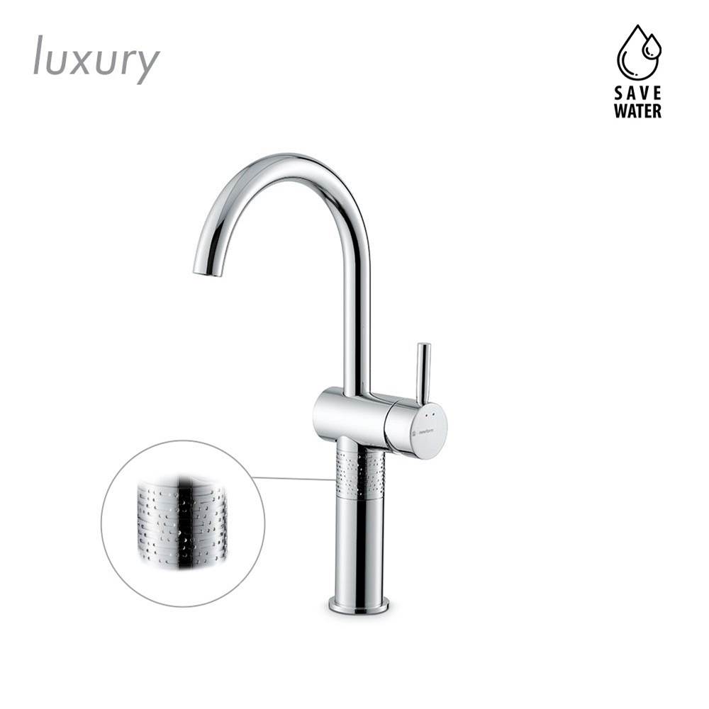 Newform Blink Lux Tall Single Hole Lav, Glossy Gold