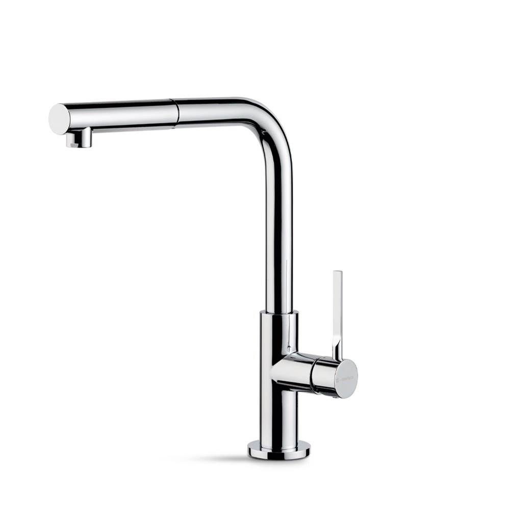 Newform Maki Single Lever Kitchen Mixer W/ Pullout Hose, Brushed Pale Gold