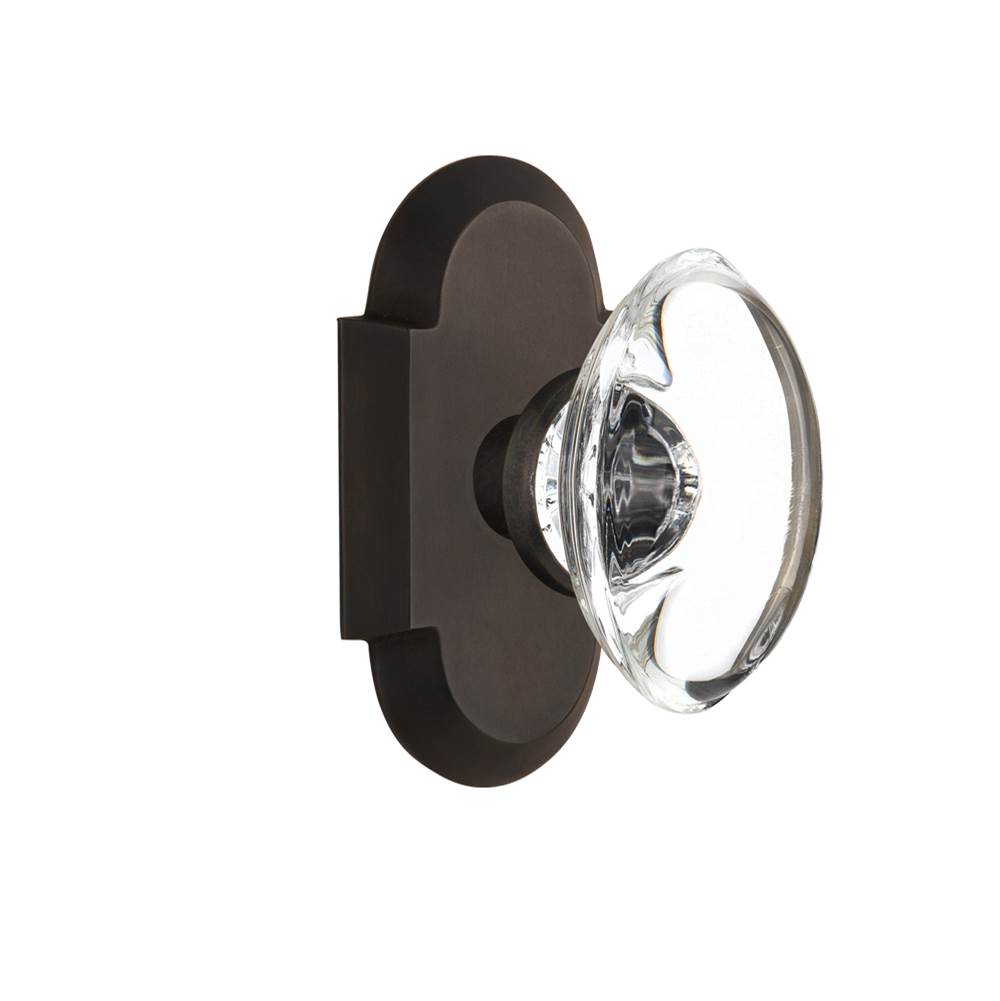 Nostalgic Warehouse Nostalgic Warehouse Cottage Plate Passage Oval Clear Crystal Glass Door Knob in Oil-Rubbed Bronze