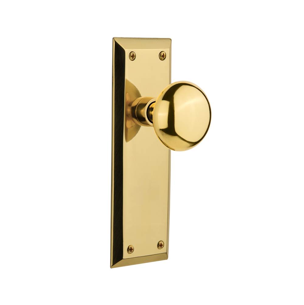 Nostalgic Warehouse Nostalgic Warehouse New York Plate Passage New York Door Knob in Polished Brass