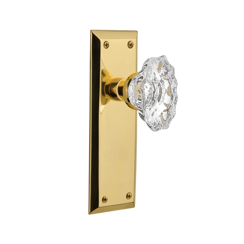 Nostalgic Warehouse Nostalgic Warehouse New York Plate Single Dummy Chateau Door Knob in Unlacquered Brass