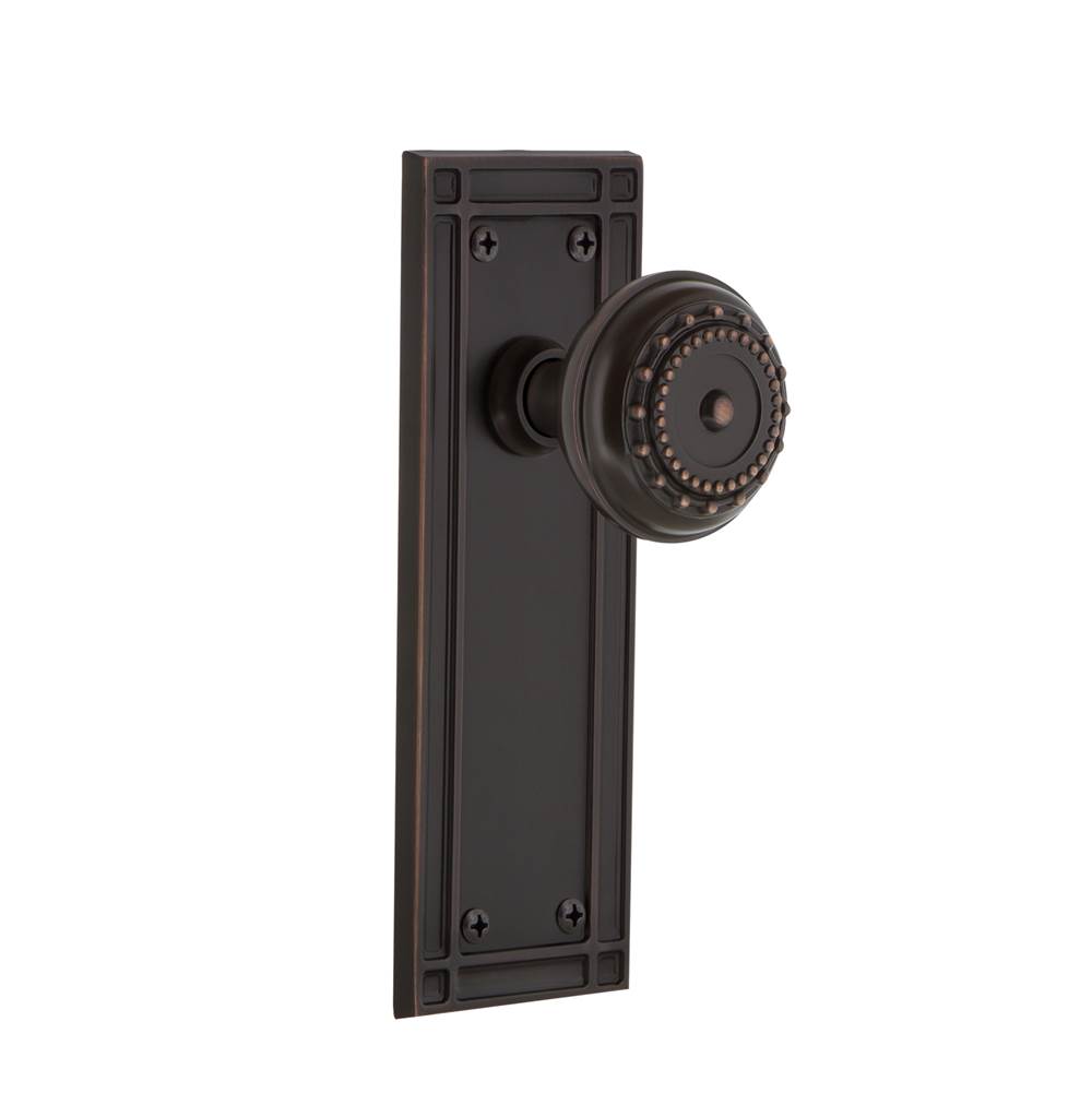 Nostalgic Warehouse Nostalgic Warehouse Mission Plate Privacy Meadows Door Knob in Timeless Bronze