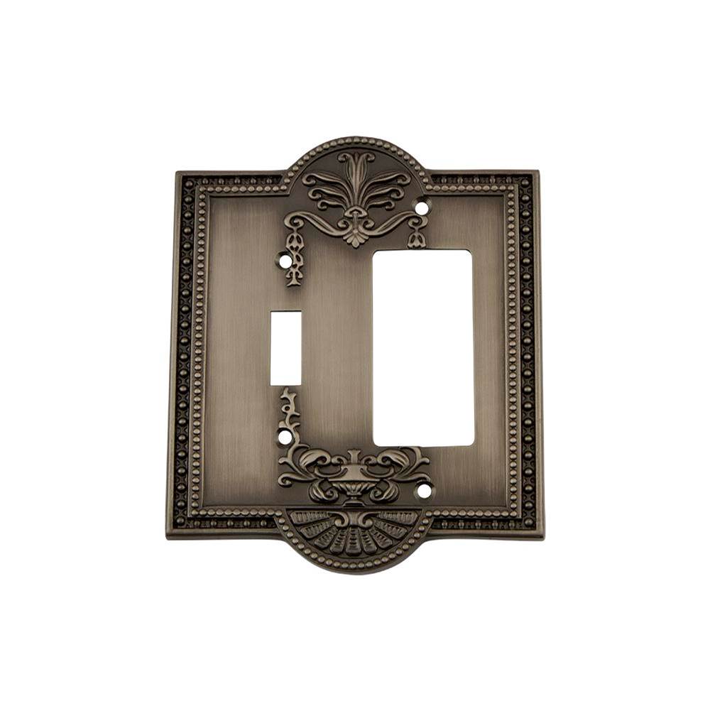 Nostalgic Warehouse Nostalgic Warehouse Meadows Switch Plate with Toggle and Rocker in Antique Pewter