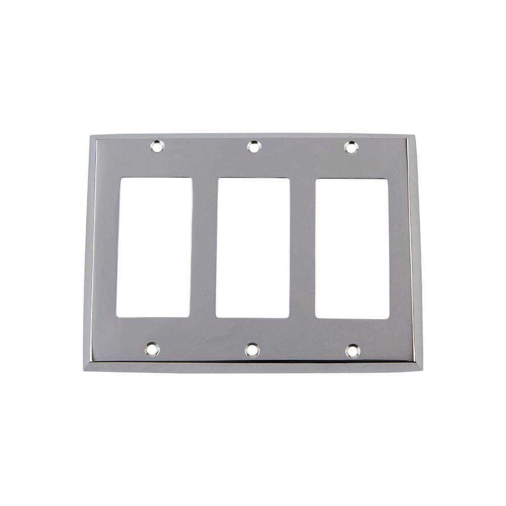 Nostalgic Warehouse Nostalgic Warehouse New York Switch Plate with Triple Rocker in Bright Chrome