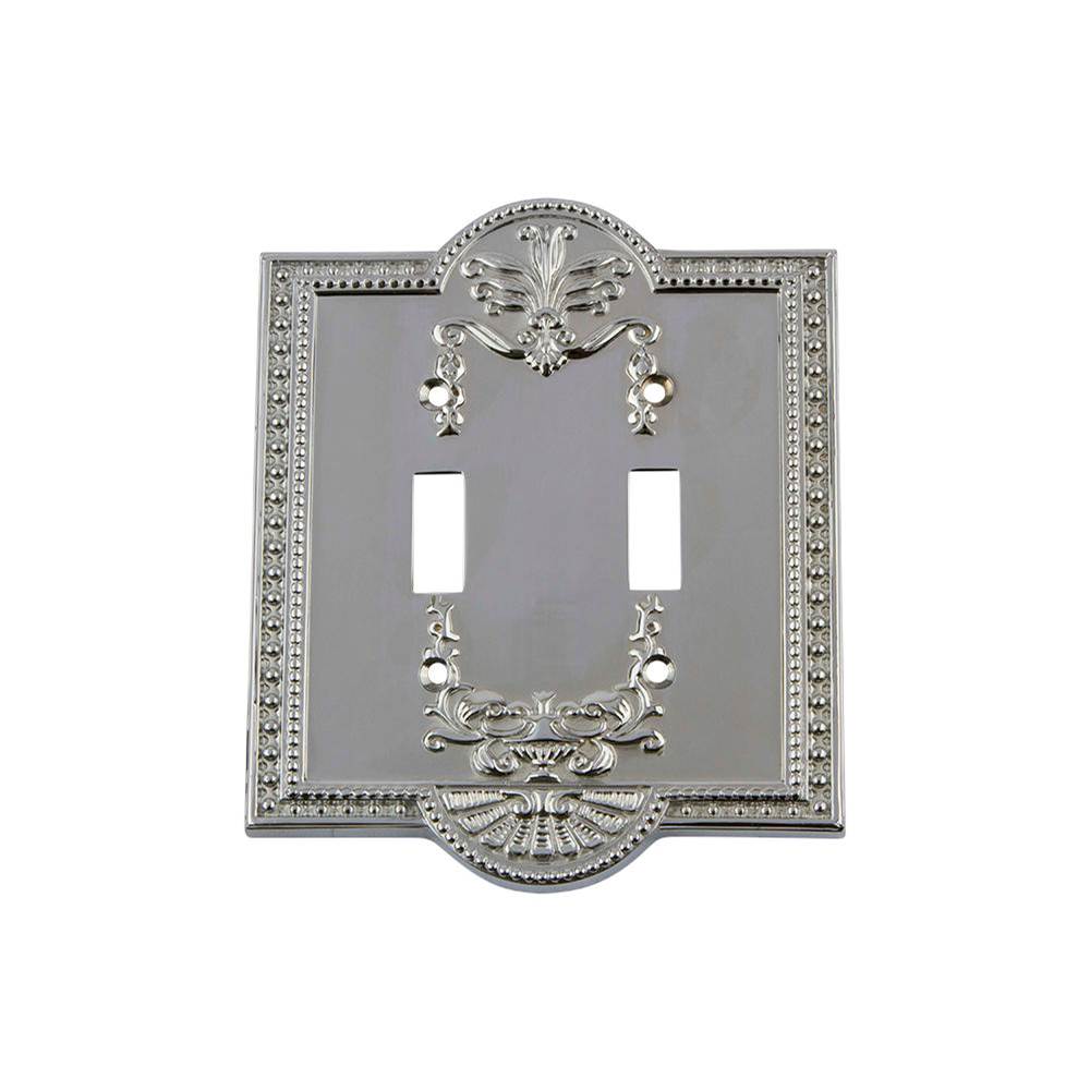 Nostalgic Warehouse Nostalgic Warehouse Meadows Switch Plate with Double Toggle in Bright Chrome