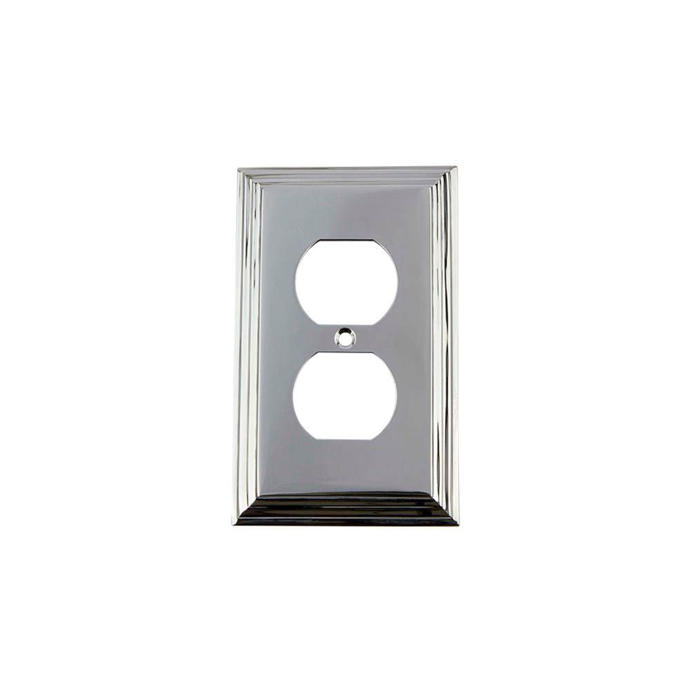 Nostalgic Warehouse Nostalgic Warehouse Deco Switch Plate with Outlet in Bright Chrome