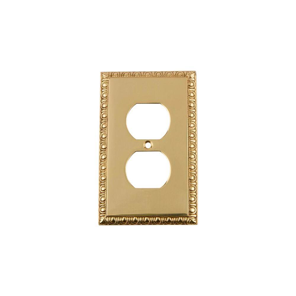 Nostalgic Warehouse Nostalgic Warehouse Egg & Dart Switch Plate with Outlet in Unlacquered Brass