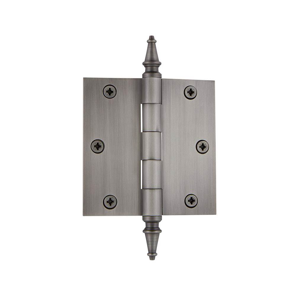 Nostalgic Warehouse Nostalgic Warehouse 3.5'' Steeple Tip Residential Hinge with Square Corners in Antique Pewter