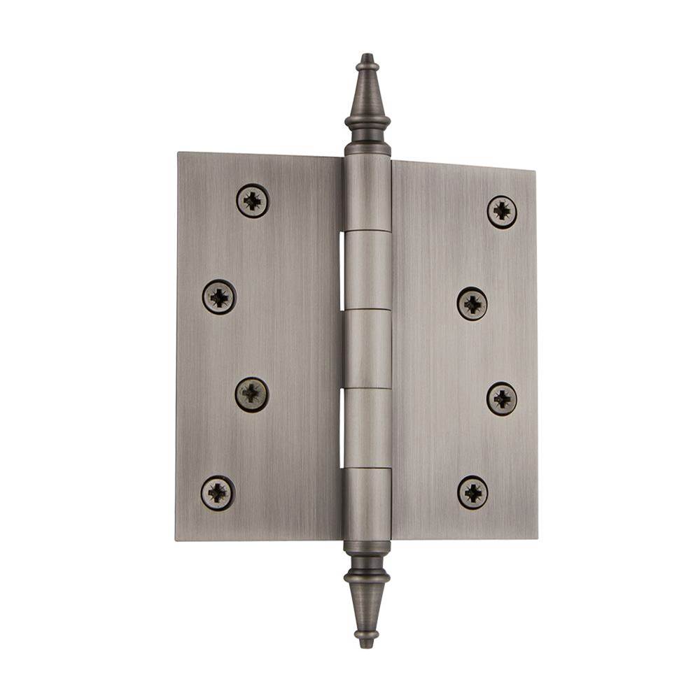 Nostalgic Warehouse Nostalgic Warehouse 4'' Steeple Tip Residential Hinge with Square Corners in Antique Pewter
