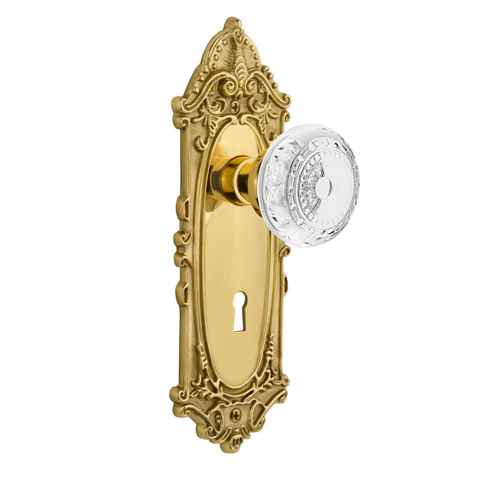 Nostalgic Warehouse Nostalgic Warehouse Victorian Plate Passage with Keyhole Crystal Meadows Knob in Polished Brass