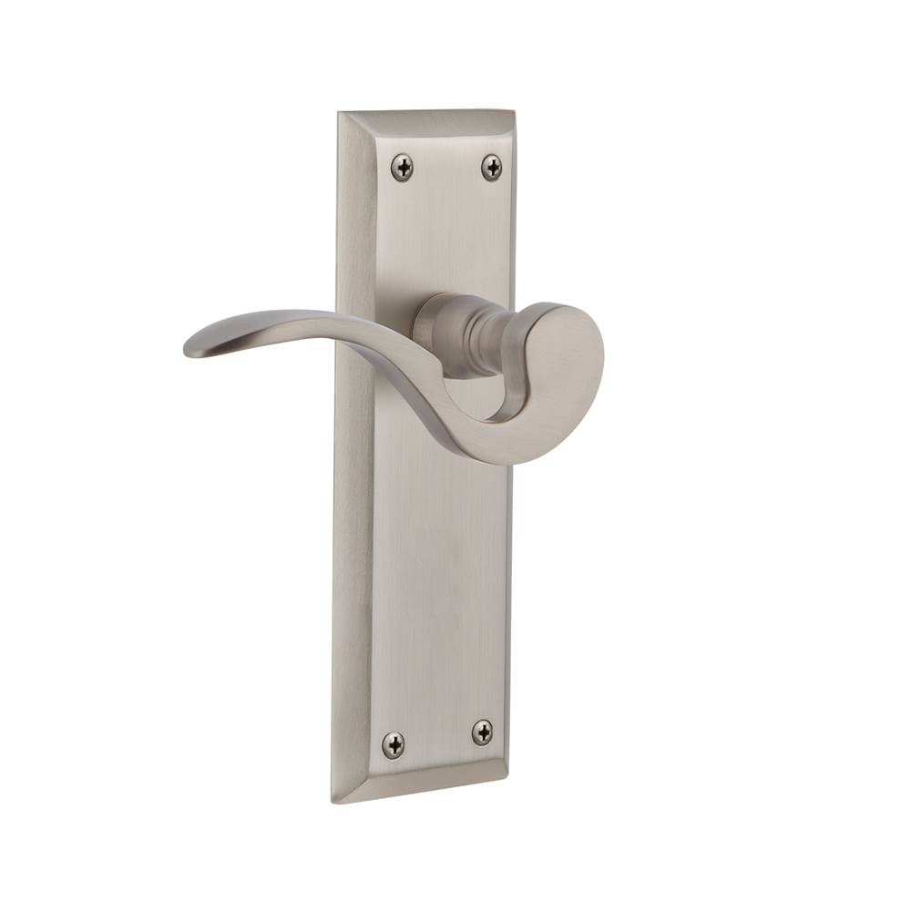 Nostalgic Warehouse Nostalgic Warehouse New York Plate Double Dummy Manor Lever in Satin Nickel