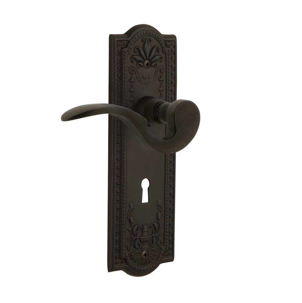 Nostalgic Warehouse Nostalgic Warehouse Meadows Plate Double Dummy with Keyhole Manor Lever in Oil-Rubbed Bronze