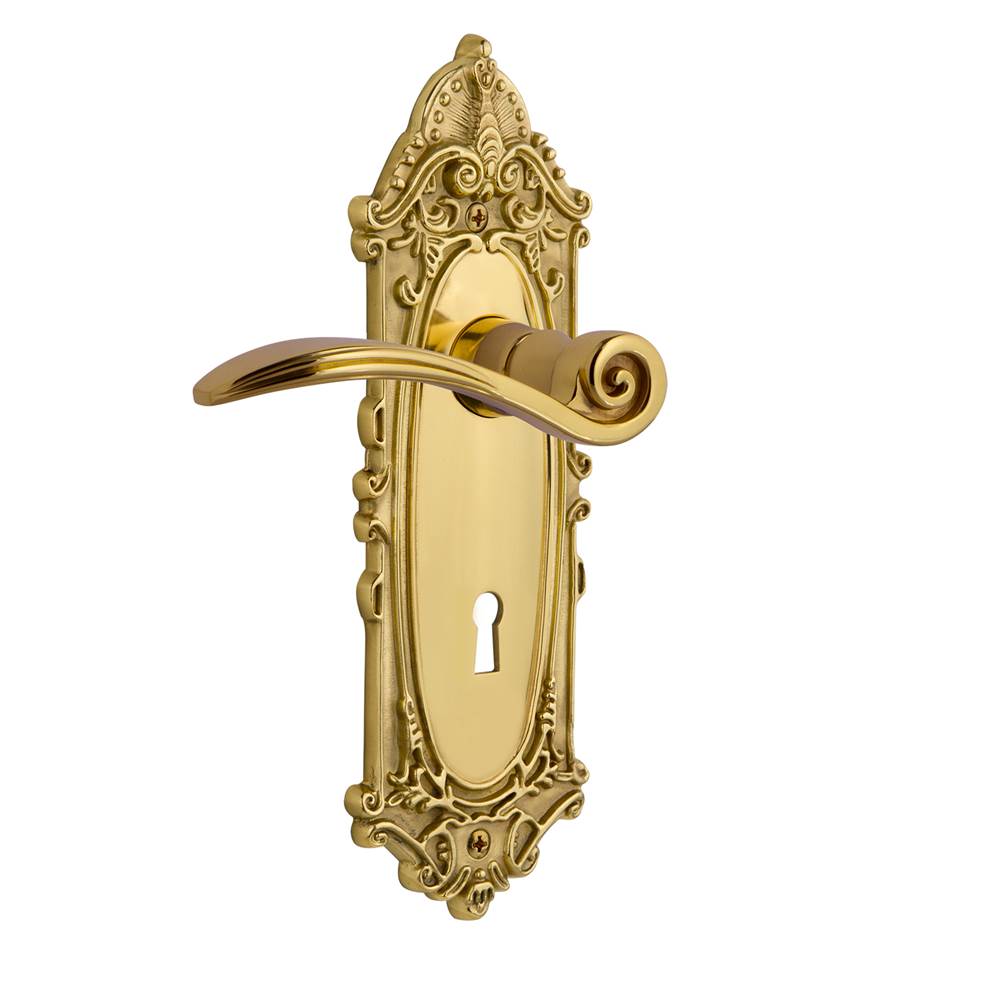 Nostalgic Warehouse Nostalgic Warehouse Victorian Plate Privacy with Keyhole Swan Lever in Polished Brass