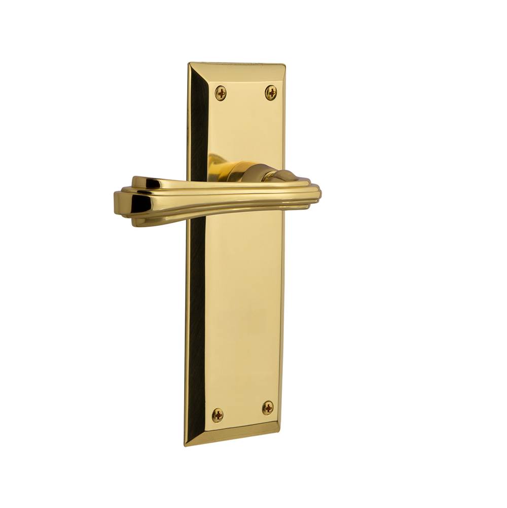 Nostalgic Warehouse Nostalgic Warehouse New York Plate Single Dummy Fleur Lever in Unlacquered Brass